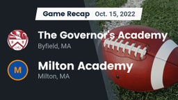 Recap: The Governor's Academy  vs. Milton Academy 2022