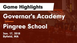 Governor's Academy  vs Pingree School Game Highlights - Jan. 17, 2018