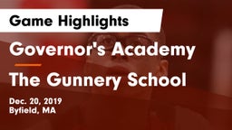 Governor's Academy  vs The Gunnery School Game Highlights - Dec. 20, 2019