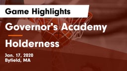 Governor's Academy  vs Holderness  Game Highlights - Jan. 17, 2020