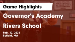 Governor's Academy  vs Rivers School Game Highlights - Feb. 12, 2021