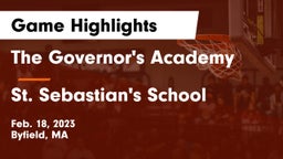 The Governor's Academy  vs St. Sebastian's School Game Highlights - Feb. 18, 2023