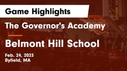 The Governor's Academy  vs Belmont Hill School Game Highlights - Feb. 24, 2023