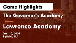 The Governor's Academy vs Lawrence Academy Game Highlights - Jan. 10, 2024