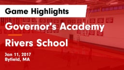 Governor's Academy  vs Rivers School Game Highlights - Jan 11, 2017