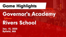 Governor's Academy  vs Rivers School Game Highlights - Jan. 15, 2020