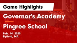 Governor's Academy  vs Pingree School Game Highlights - Feb. 14, 2020