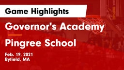 Governor's Academy  vs Pingree School Game Highlights - Feb. 19, 2021