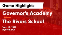 Governor's Academy  vs The Rivers School Game Highlights - Jan. 12, 2022