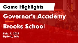 Governor's Academy  vs Brooks School Game Highlights - Feb. 9, 2022