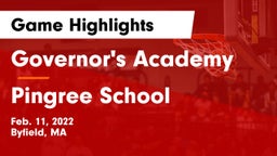 Governor's Academy  vs Pingree School Game Highlights - Feb. 11, 2022