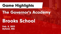 The Governor's Academy  vs Brooks School Game Highlights - Feb. 8, 2023