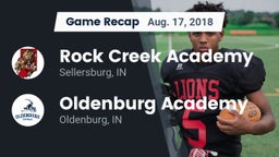 Recap: Rock Creek Academy  vs. Oldenburg Academy  2018