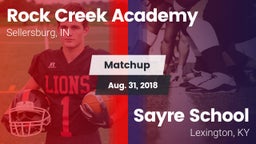 Matchup: Rock Creek Academy vs. Sayre School 2018