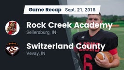 Recap: Rock Creek Academy  vs. Switzerland County  2018