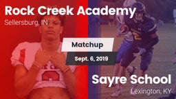 Matchup: Rock Creek Academy vs. Sayre School 2019