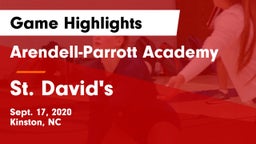 Arendell-Parrott Academy  vs St. David's  Game Highlights - Sept. 17, 2020