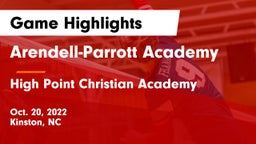 Arendell-Parrott Academy  vs High Point Christian Academy  Game Highlights - Oct. 20, 2022