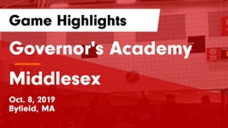 Governor's Academy  vs Middlesex  Game Highlights - Oct. 8, 2019