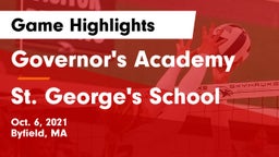 Governor's Academy  vs St. George's School Game Highlights - Oct. 6, 2021