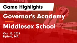 Governor's Academy  vs Middlesex School Game Highlights - Oct. 13, 2021