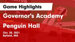 Governor's Academy  vs Penguin Hall Game Highlights - Oct. 20, 2021