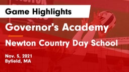Governor's Academy  vs Newton Country Day School Game Highlights - Nov. 5, 2021