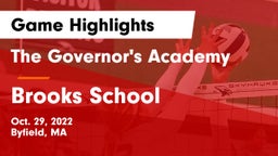 The Governor's Academy  vs Brooks School Game Highlights - Oct. 29, 2022