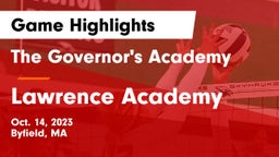 The Governor's Academy vs Lawrence Academy Game Highlights - Oct. 14, 2023