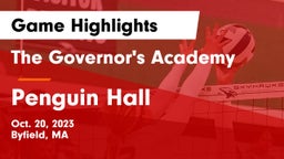 The Governor's Academy vs Penguin Hall Game Highlights - Oct. 20, 2023