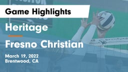 Heritage  vs Fresno Christian Game Highlights - March 19, 2022