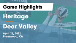 Heritage  vs Deer Valley Game Highlights - April 26, 2022