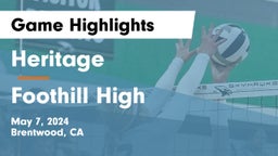 Heritage  vs Foothill High Game Highlights - May 7, 2024
