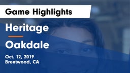 Heritage  vs Oakdale Game Highlights - Oct. 12, 2019