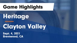 Heritage  vs Clayton Valley Game Highlights - Sept. 4, 2021