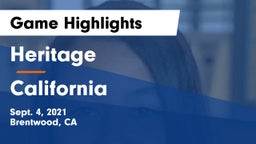 Heritage  vs California Game Highlights - Sept. 4, 2021
