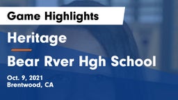 Heritage  vs Bear Rver Hgh School Game Highlights - Oct. 9, 2021