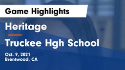 Heritage  vs Truckee Hgh School Game Highlights - Oct. 9, 2021