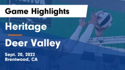 Heritage  vs Deer Valley Game Highlights - Sept. 20, 2022