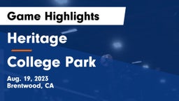 Heritage  vs College Park Game Highlights - Aug. 19, 2023