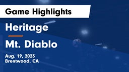 Heritage  vs Mt. Diablo Game Highlights - Aug. 19, 2023
