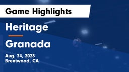 Heritage  vs Granada Game Highlights - Aug. 24, 2023
