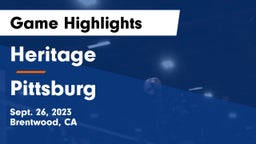 Heritage  vs Pittsburg  Game Highlights - Sept. 26, 2023