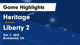 Heritage  vs Liberty 2 Game Highlights - Oct. 7, 2023