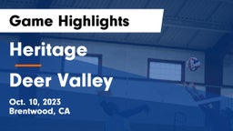 Heritage  vs Deer Valley Game Highlights - Oct. 10, 2023