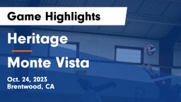 Heritage  vs Monte Vista Game Highlights - Oct. 24, 2023