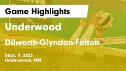 Underwood  vs Dilworth-Glyndon-Felton  Game Highlights - Sept. 9, 2023