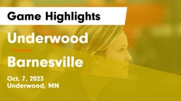 Underwood  vs Barnesville Game Highlights - Oct. 7, 2023