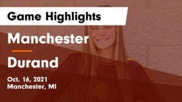 Manchester  vs Durand  Game Highlights - Oct. 16, 2021