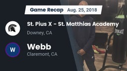 Recap: St. Pius X - St. Matthias Academy vs. Webb  2018